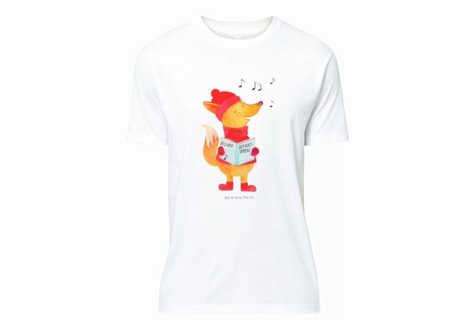 Mr. & Mrs. Panda T-Shirt Fuchs Sänger - Weiß - Geschenk, Wintermotiv, Party günstig online kaufen