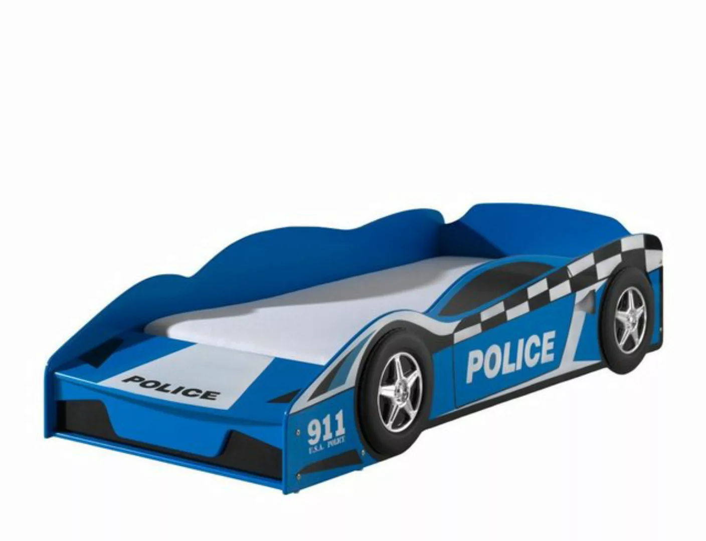 Natur24 Kinderbett Bett Einzelbett Polizeiautobett MDF 70x140cm günstig online kaufen