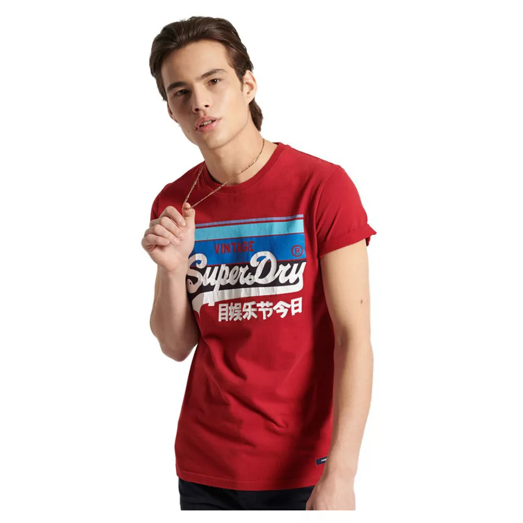 Superdry Vintage Logo Cali Stripe Kurzarm T-shirt XS Chilli Pepper günstig online kaufen