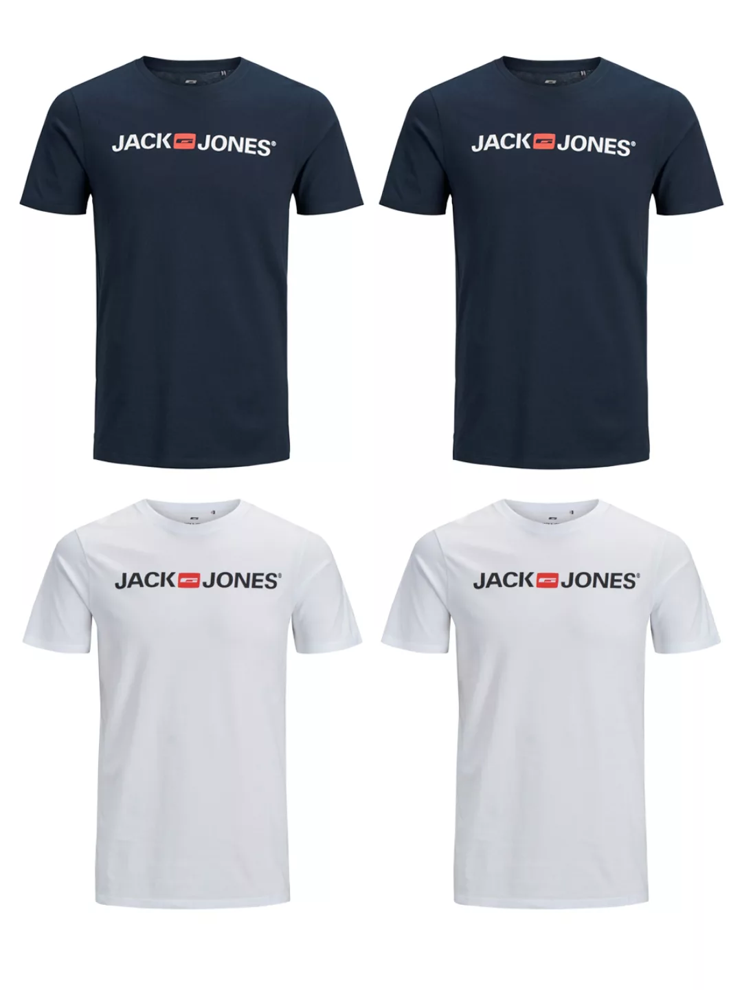 Jack & Jones Herren T-Shirt JJEPROLOG TEE SS CREW NECK - 4er Pack günstig online kaufen