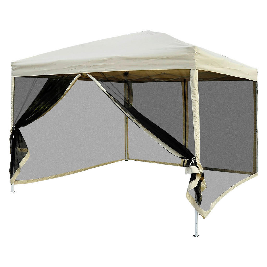 Outsunny Faltpavillon Pavillon Faltzelt 3x3m mit Seitenwänden & Tragetasche günstig online kaufen