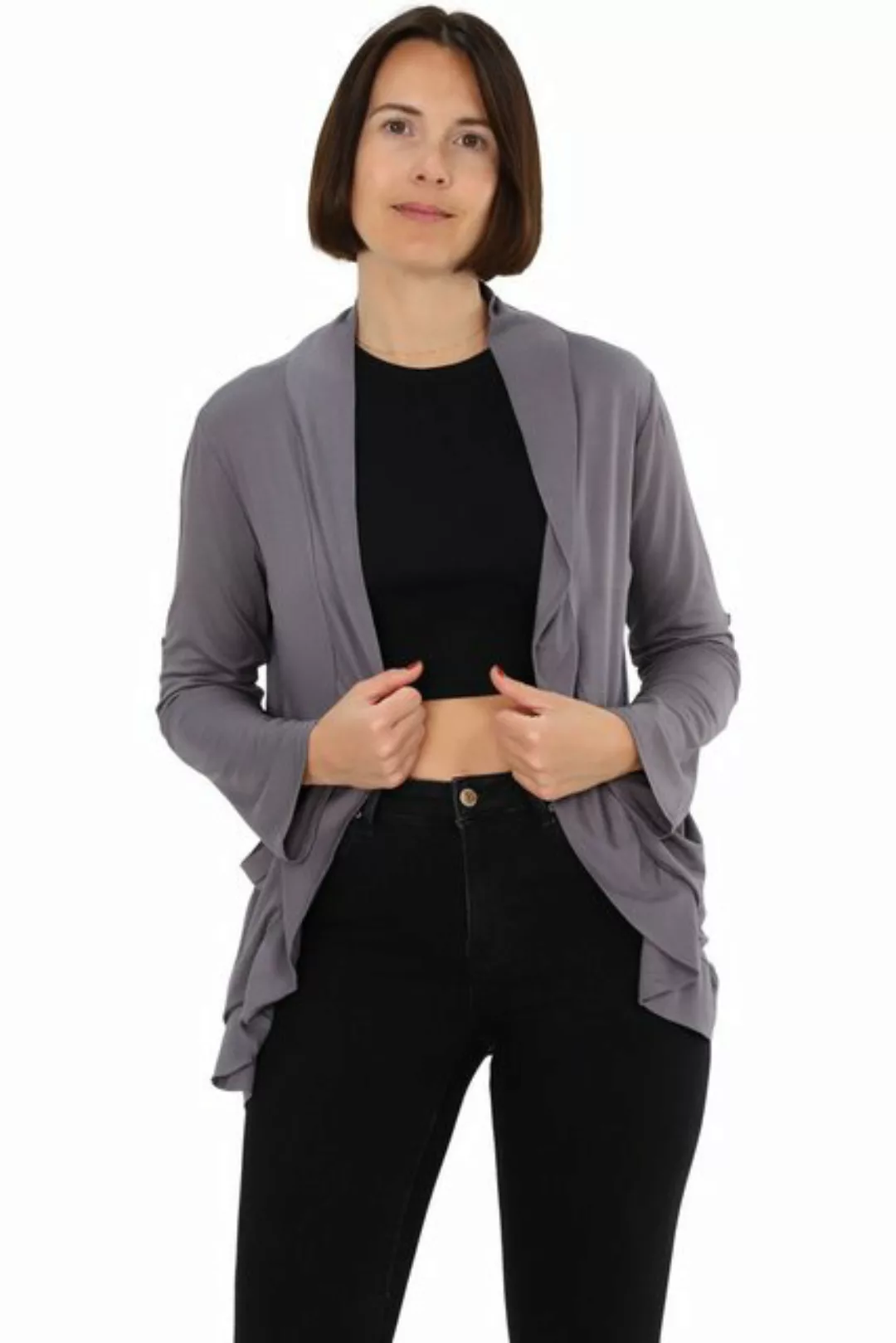 malito more than fashion Cardigan 728 elastische Shirtjacke mit krempelbare günstig online kaufen