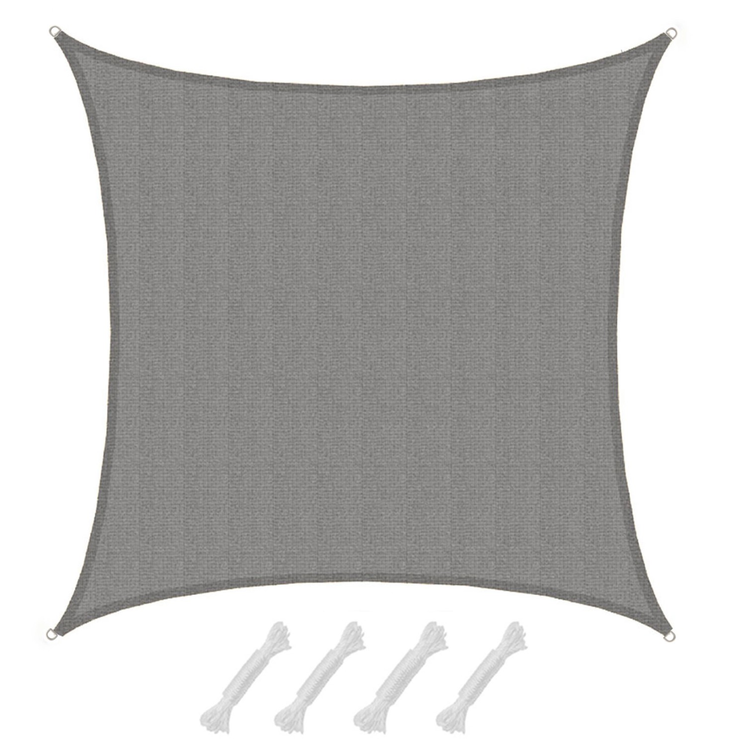 AMANKA HDPE Sonnensegel Wasserdurchlässig - 7 x 7 m Viereckig Grau günstig online kaufen