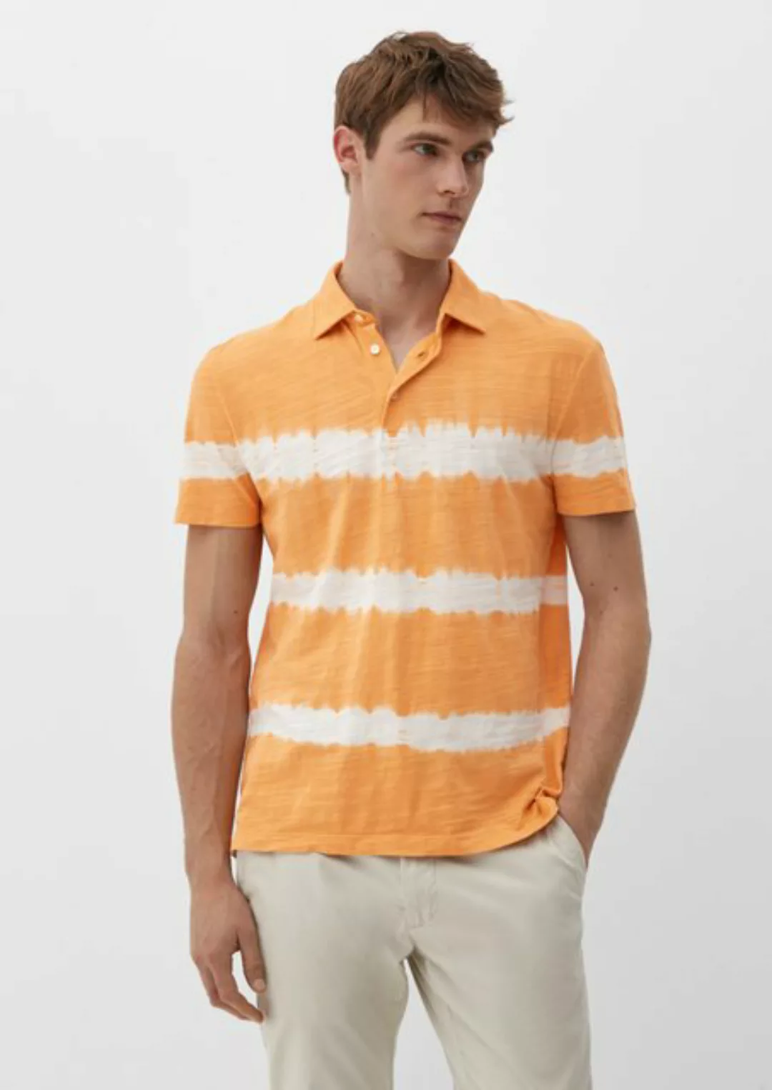 s.Oliver Kurzarmshirt Poloshirt im Batik-Look Garment Dye günstig online kaufen
