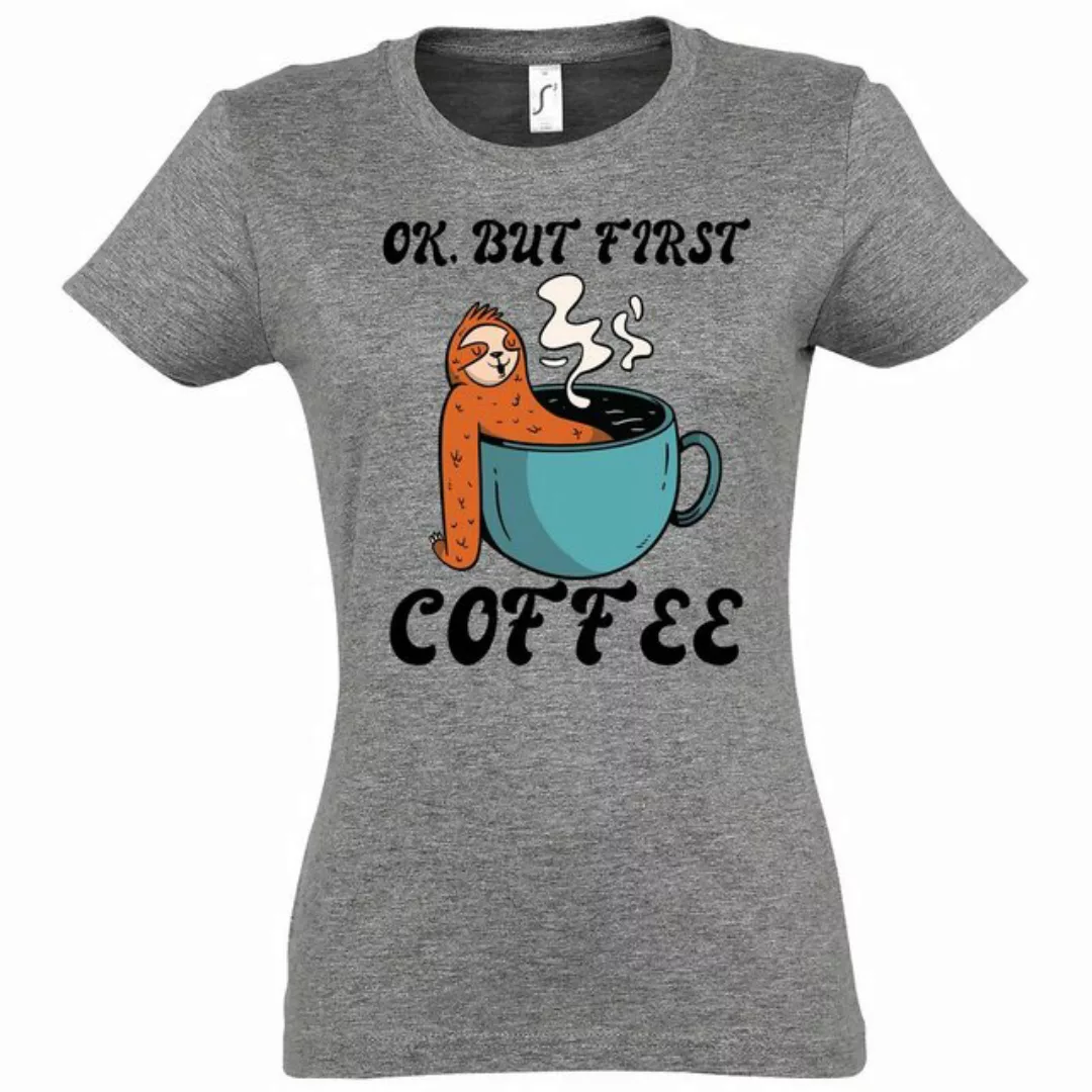 Youth Designz T-Shirt Faultier, But First Coffee Damen Shirt Mit modischem günstig online kaufen