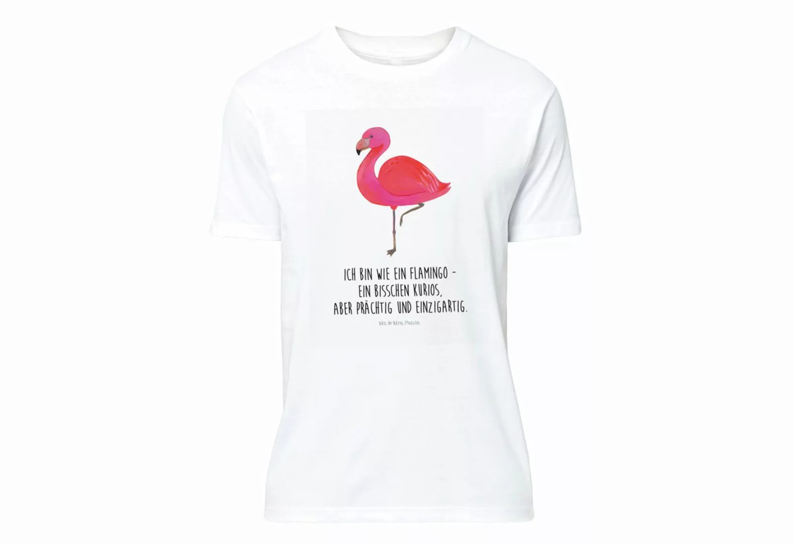 Mr. & Mrs. Panda T-Shirt Flamingo classic - Weiß - Geschenk, Einzigartig, F günstig online kaufen