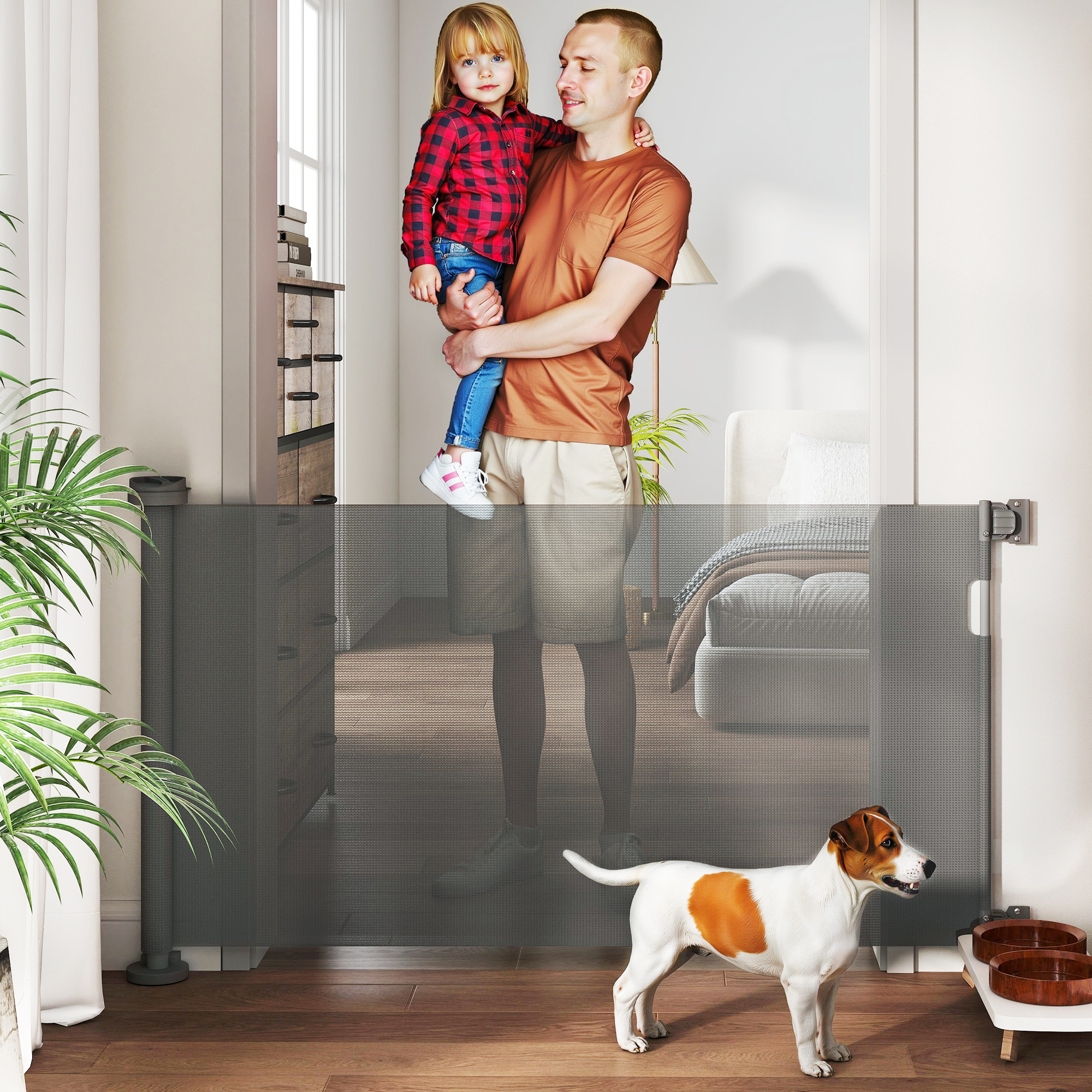 PawHut Treppenschutzgitter Ausziehbar 0-136cm 87 cm Hoch Türschutzgitter Tr günstig online kaufen