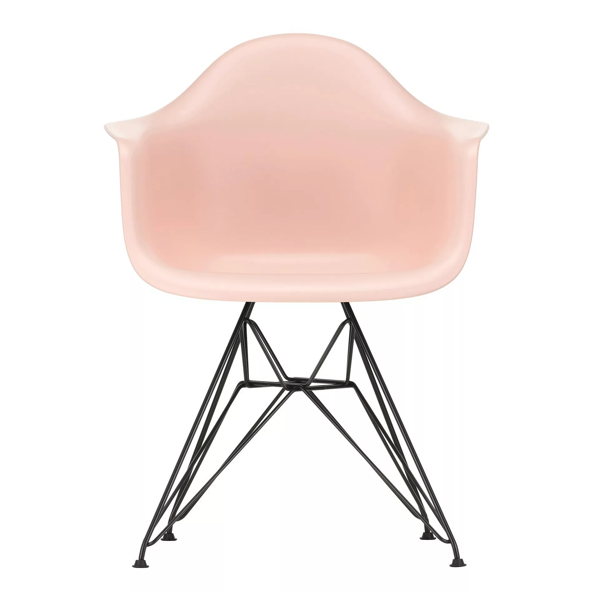 Vitra - Eames Plastic Armchair DAR Gestell schwarz - blassrosa/Sitzfläche P günstig online kaufen