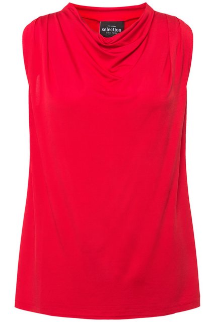 Ulla Popken Longtop Top Wasserfall-Ausschnitt Classic ärmellos günstig online kaufen