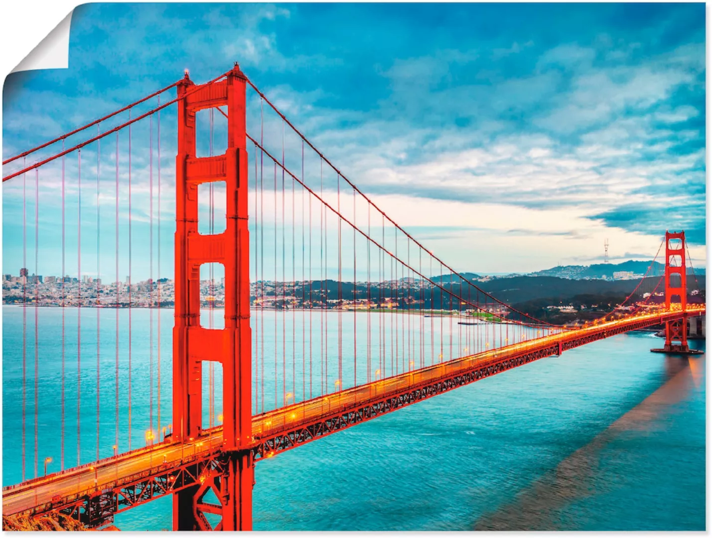 Artland Wandbild "Golden Gate Bridge", Brücken, (1 St.), als Alubild, Outdo günstig online kaufen