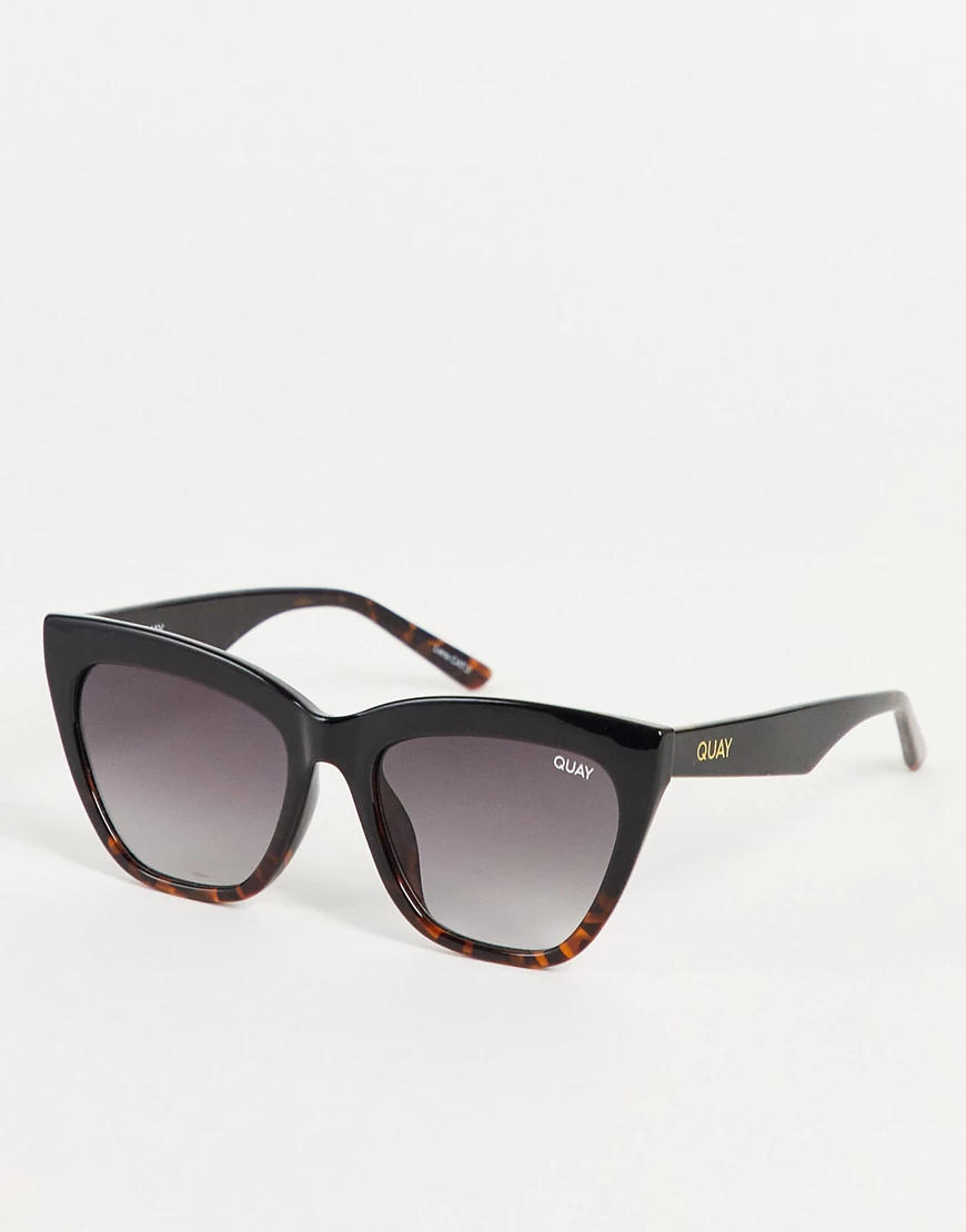 Quay – Cat-Eye-Sonnenbrille in Schwarz-Braun günstig online kaufen