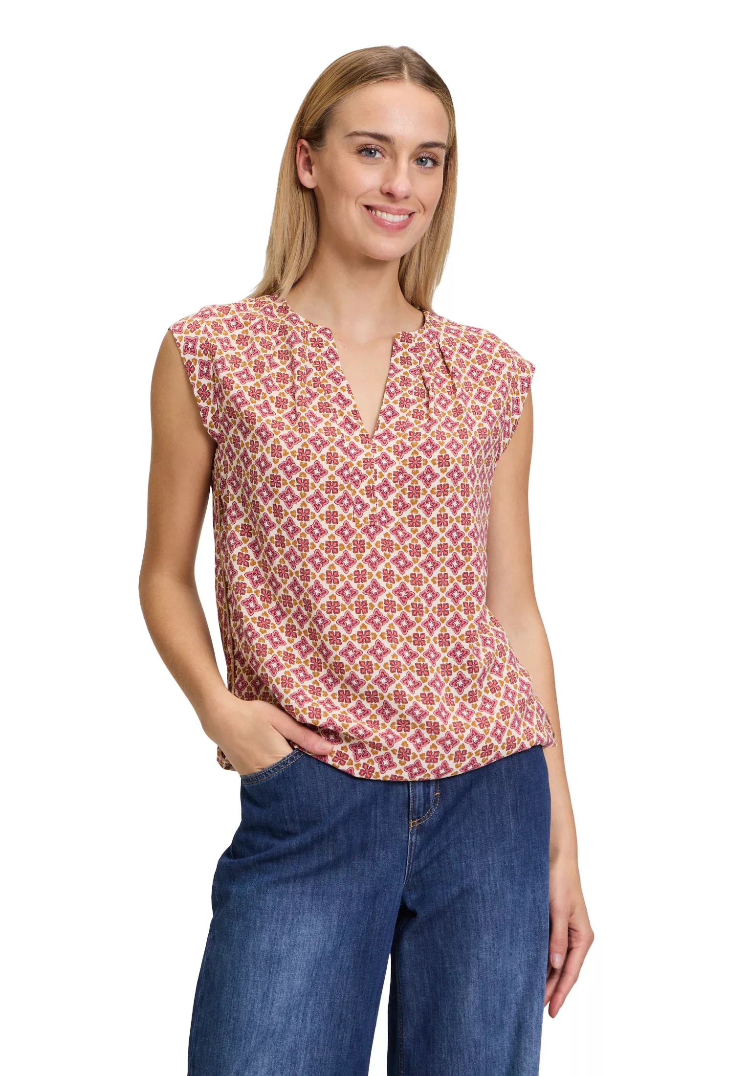 Cartoon Schlupfbluse "Cartoon Casual-Bluse mit Muster" günstig online kaufen