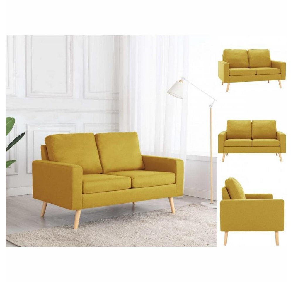 vidaXL Sofa 2-Sitzer-Sofa Gelb Stoff Couch günstig online kaufen