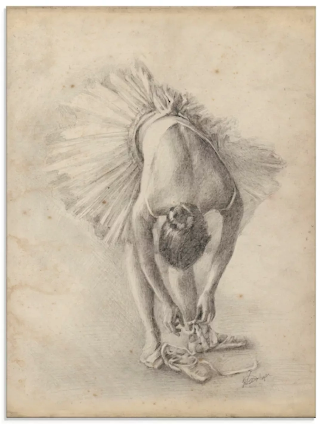Artland Glasbild "Antike Ballerina Übung I", Sport, (1 St.), in verschieden günstig online kaufen