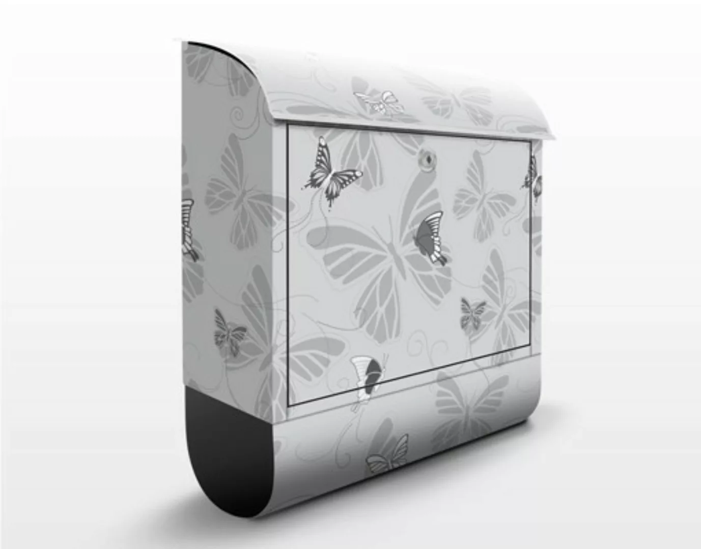 Briefkasten Muster & Textur Schmetterlinge Monochrom günstig online kaufen