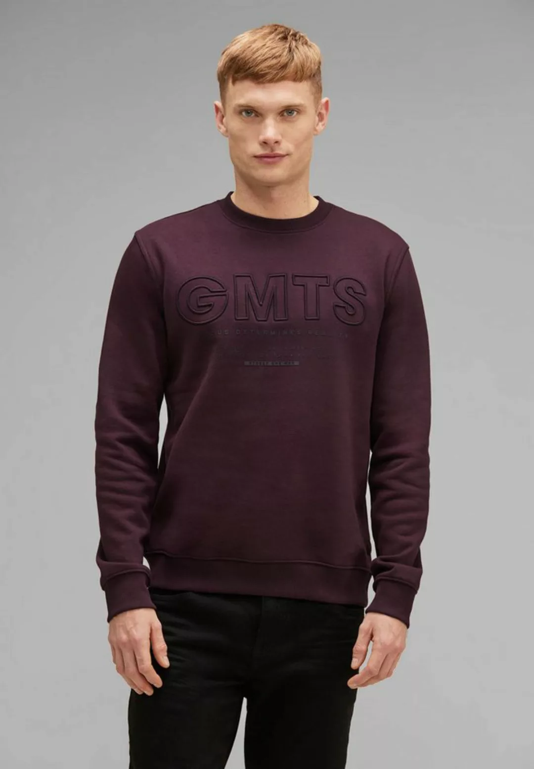 STREET ONE MEN Sweatshirt in Unifarbe günstig online kaufen