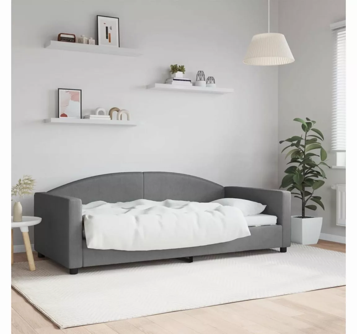 vidaXL Gästebett Tagesbett Dunkelgrau 90x190 cm Stoff Gästebett Gästecouch günstig online kaufen