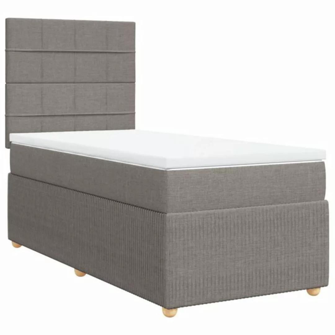 vidaXL Bett Boxspringbett mit Matratze Taupe 80x200 cm Stoff günstig online kaufen