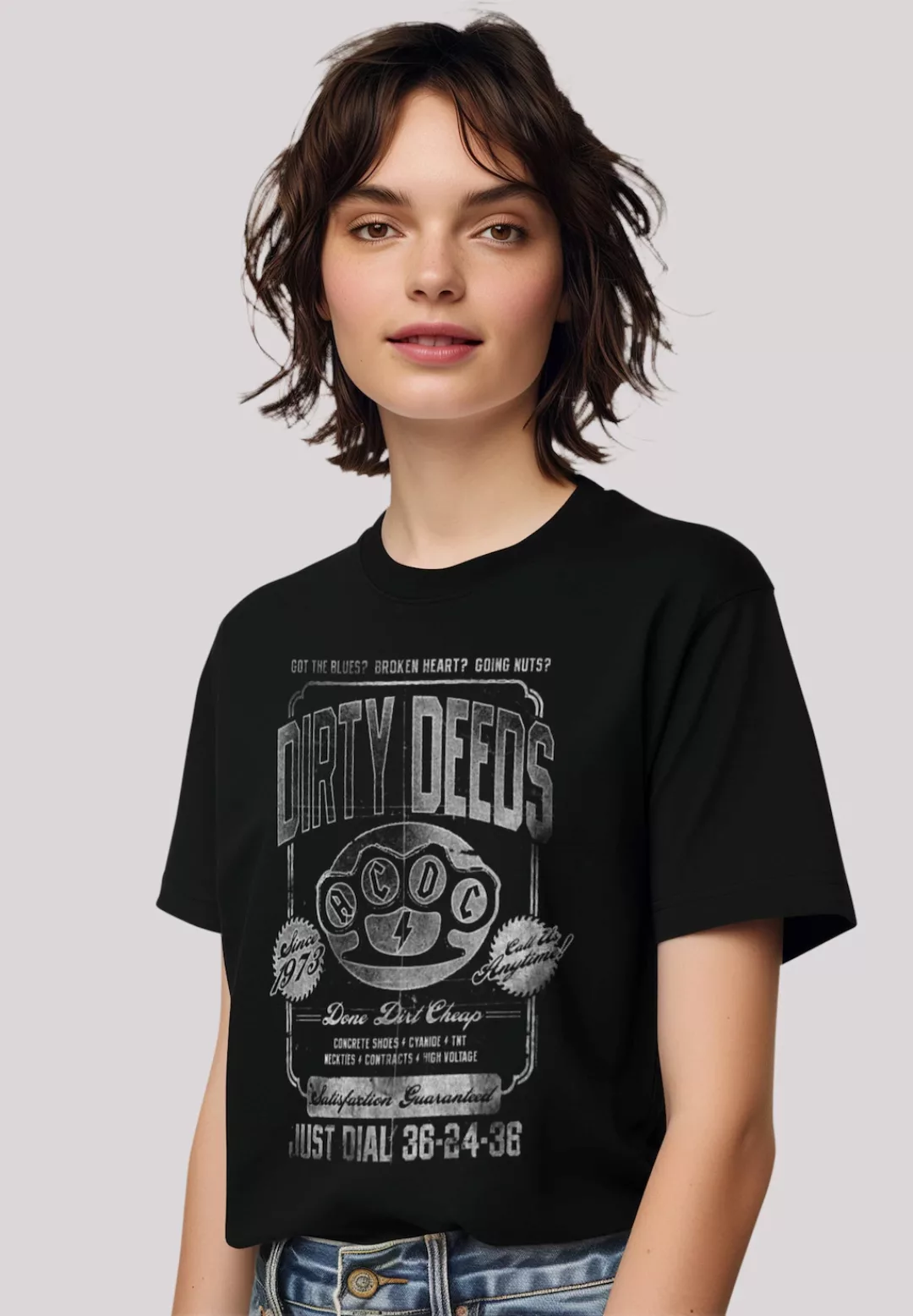 F4NT4STIC T-Shirt "AC/DC Dirty Deeds Done Cheap Just Dial", Premium Qualitä günstig online kaufen