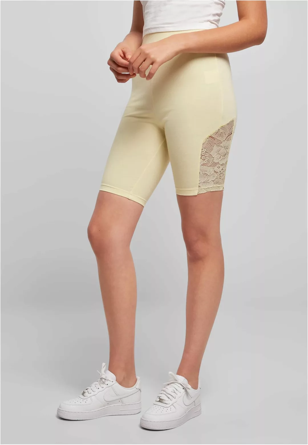 URBAN CLASSICS Radlerhose "Urban Classics Damen Ladies High Waist Lace Inse günstig online kaufen