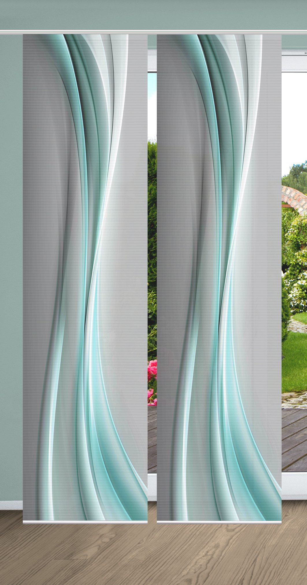 HOME in green Schiebegardine »ELANIA«, (1 St.), DIGITALBEDRUCKT, BAMBUSOPTI günstig online kaufen
