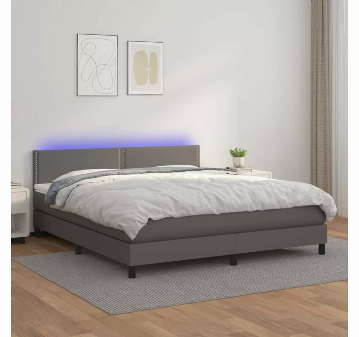 vidaXL Boxspringbett Bett Boxspringbett mit Matratze & LED Kunstleder (180 günstig online kaufen