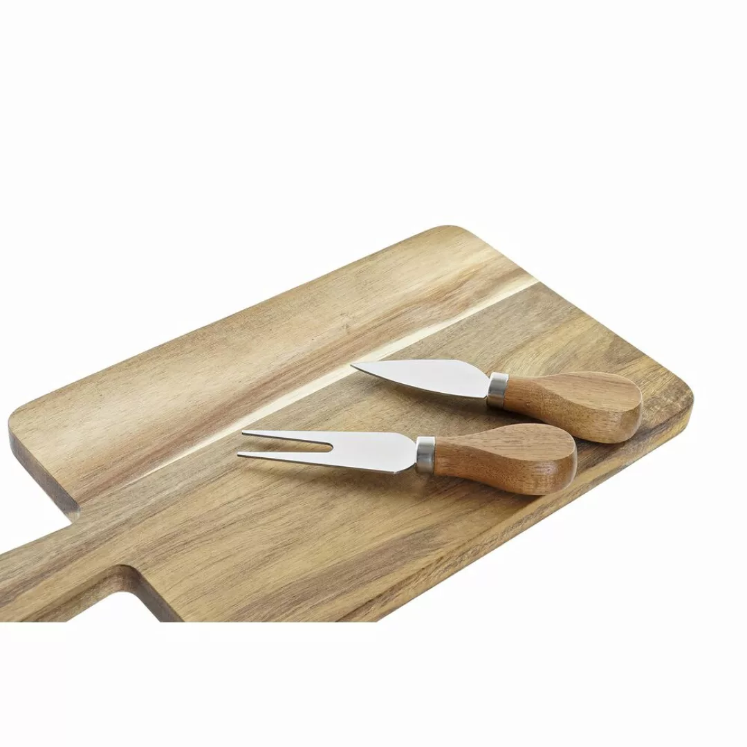 Schneidebrett Dkd Home Decor 2 Messer Edelstahl Akazienholz (34 X 16 X 3,2 günstig online kaufen