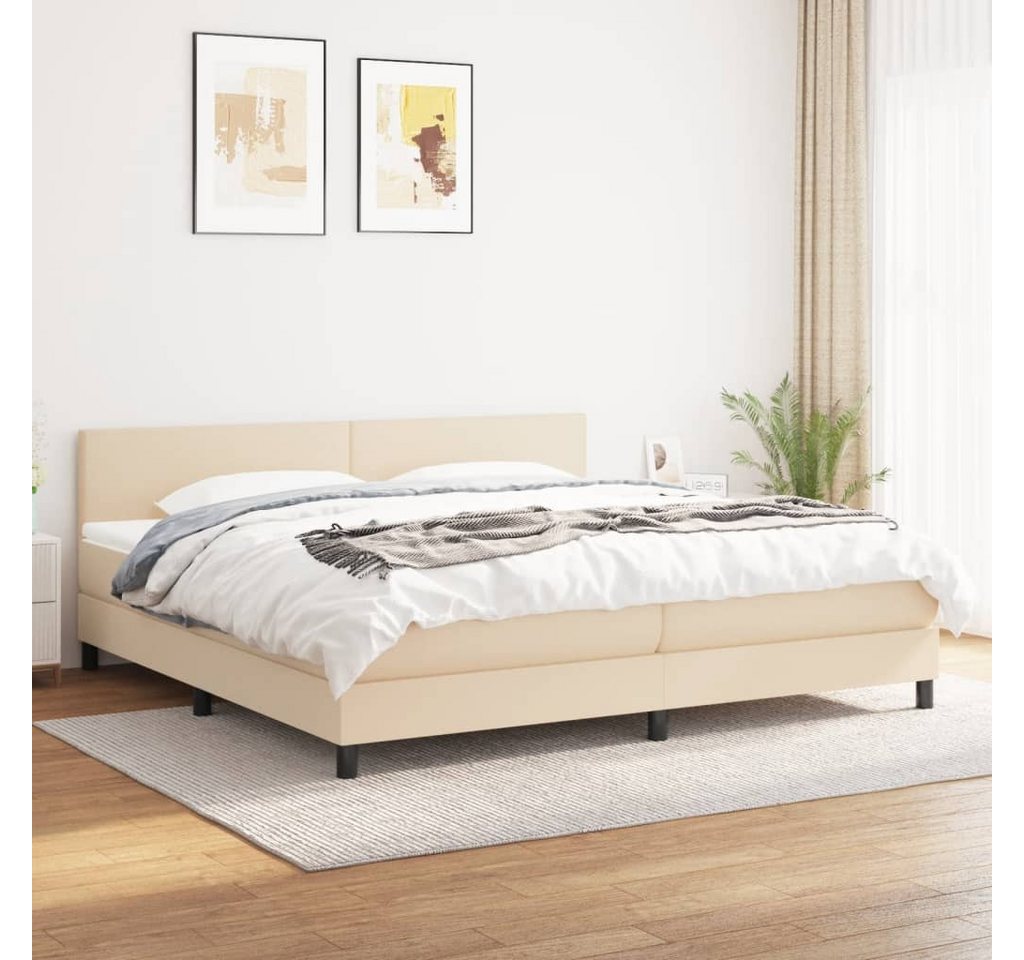 vidaXL Boxspringbett Boxspringbett mit Matratze Blau 200x200 cm Stoff Bett günstig online kaufen