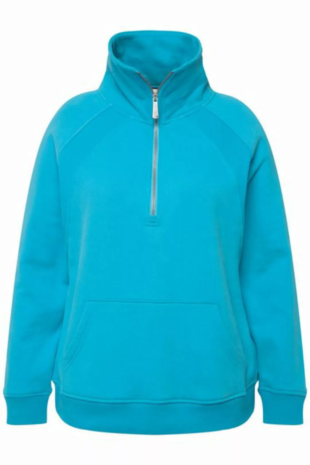 Ulla Popken Sweatshirt Sweatshirt Stehkragen Zipper Langarm günstig online kaufen