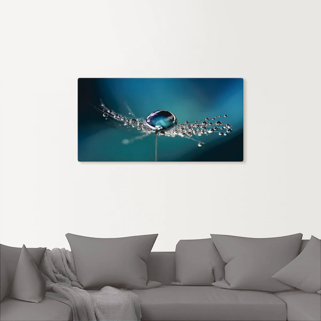 Artland Wandbild »Pusteblume Tautropfen blau«, Blumenbilder, (1 St.), als A günstig online kaufen