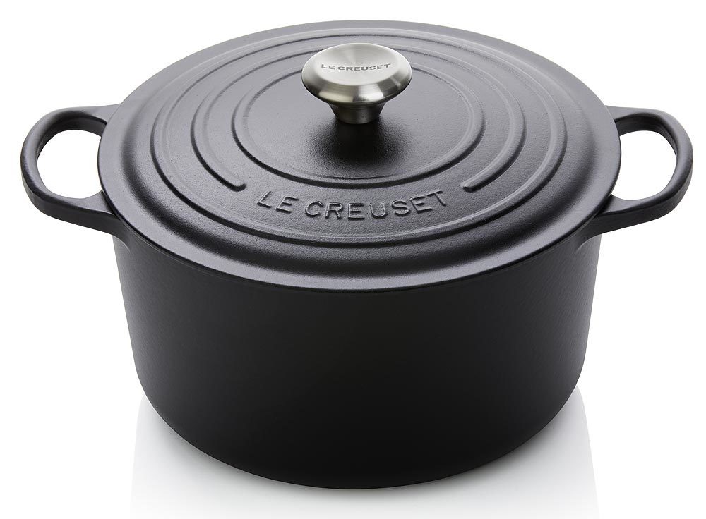 Le Creuset Bräter Signature Rund Hoch Gusseisen Schwarz 24cm günstig online kaufen