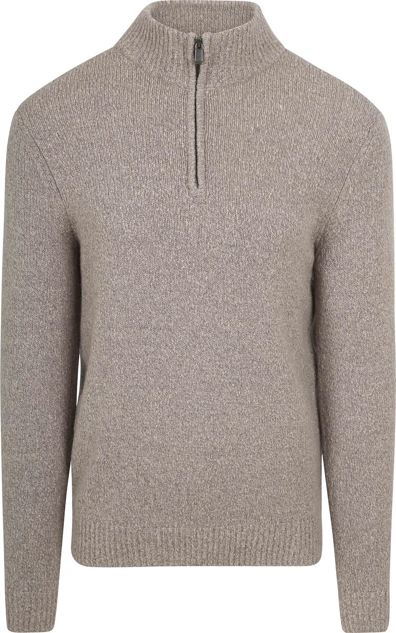 Suitable Half Zip Pullover Boiled Wool Taupe - Größe S günstig online kaufen