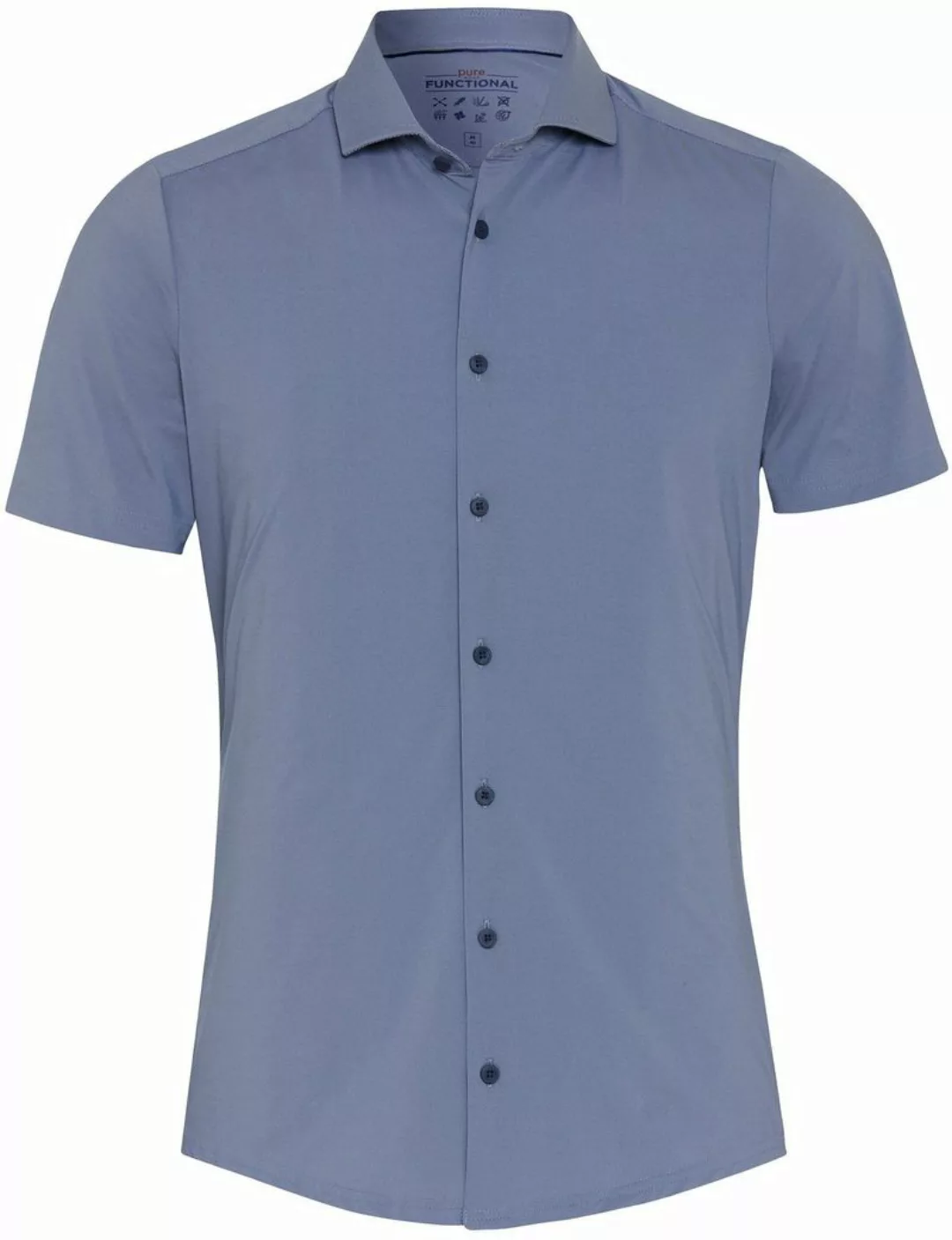 Pure Kurzarmhemd The Functional Shirt Blue Stripe - Größe 40 günstig online kaufen