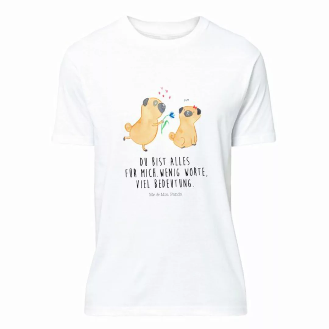 Mr. & Mrs. Panda T-Shirt Mops verliebt - Weiß - Geschenk, Sprüche, Junggese günstig online kaufen