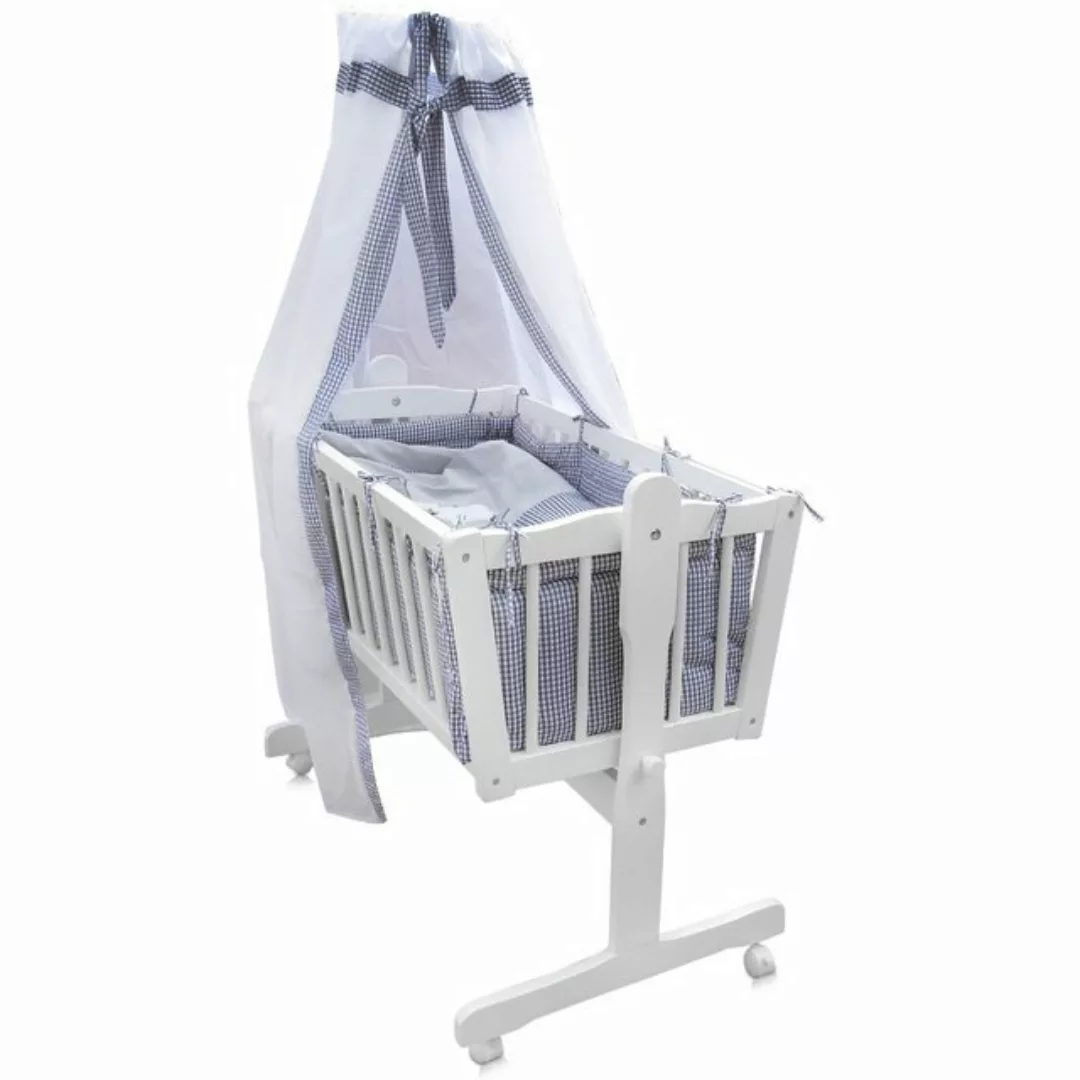 VitaliSpa® Babybett, Weiß/Grau, 100 x 54 cm mit Rollen günstig online kaufen