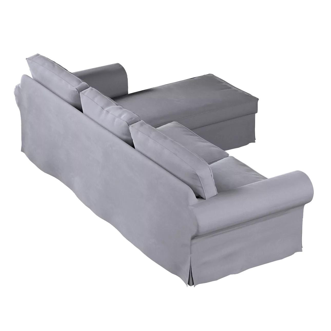 Bezug für Ektorp 2-Sitzer Sofa mit Recamiere, grau, Ektorp 2-Sitzer Sofabez günstig online kaufen