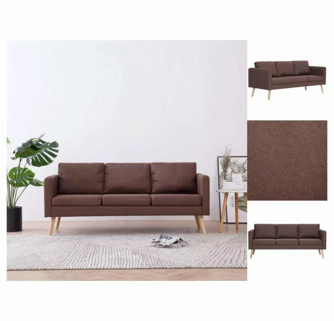 vidaXL Sofa 3-Sitzer-Sofa Stoff Braun Couch günstig online kaufen