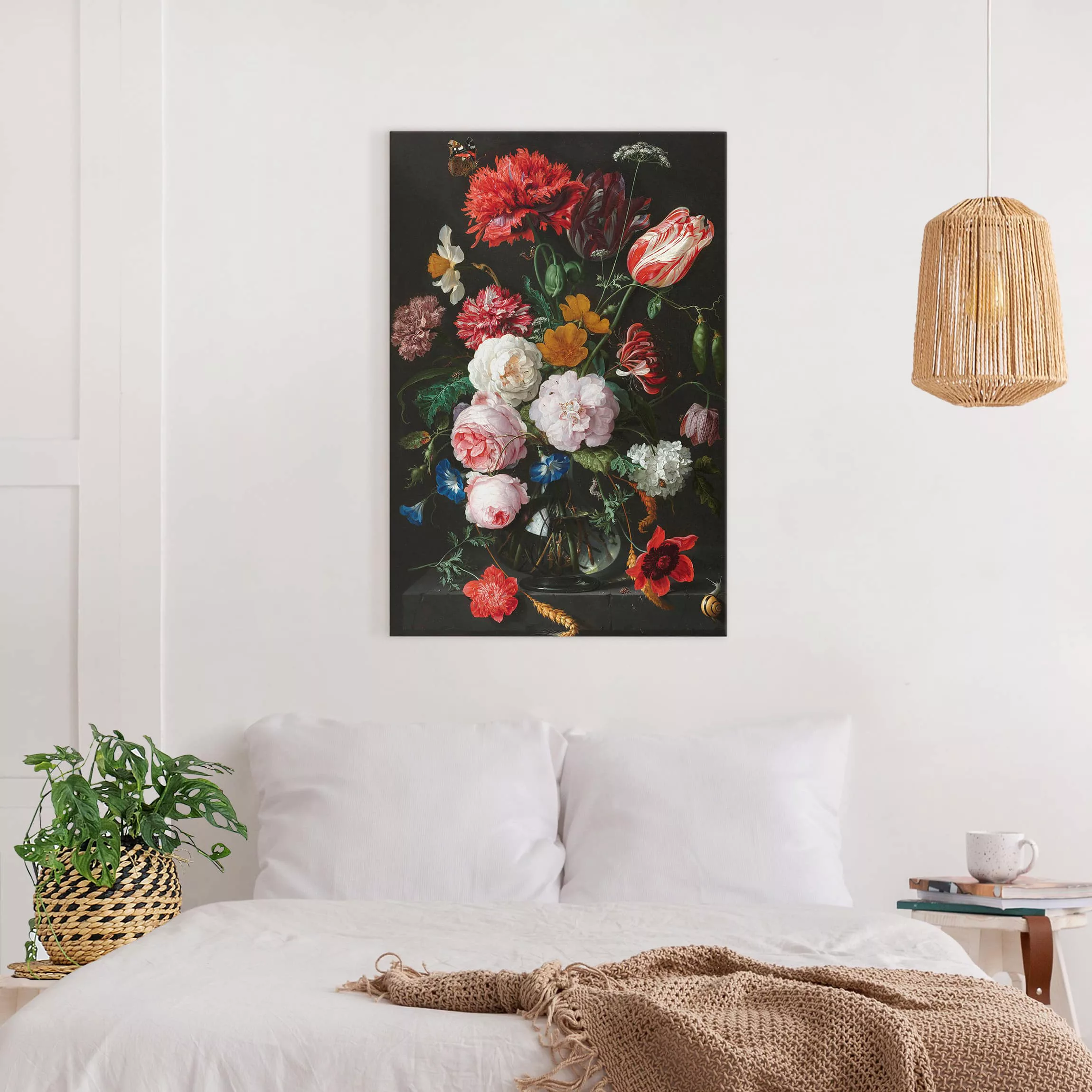 Leinwandbild Blumen - Hochformat Jan Davidsz de Heem - Stillleben mit Blume günstig online kaufen