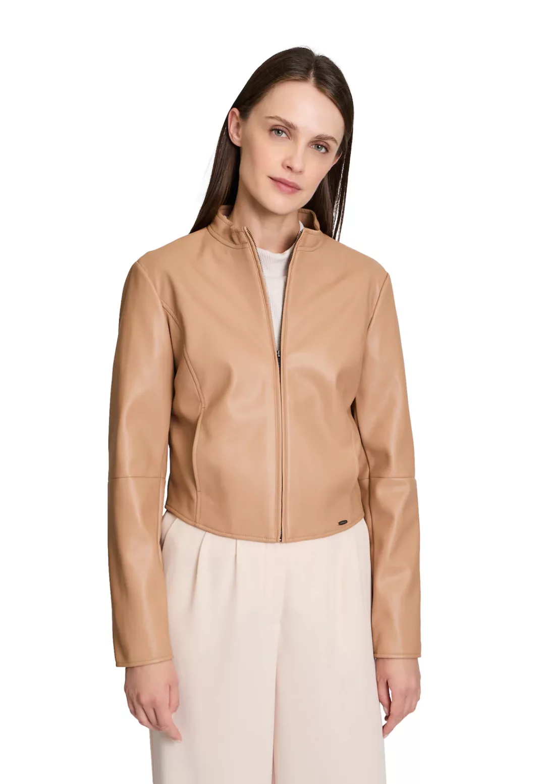 Betty&Co Jackenblazer Betty & Co Bikerjacke mit Stehkragen Nahtführung günstig online kaufen