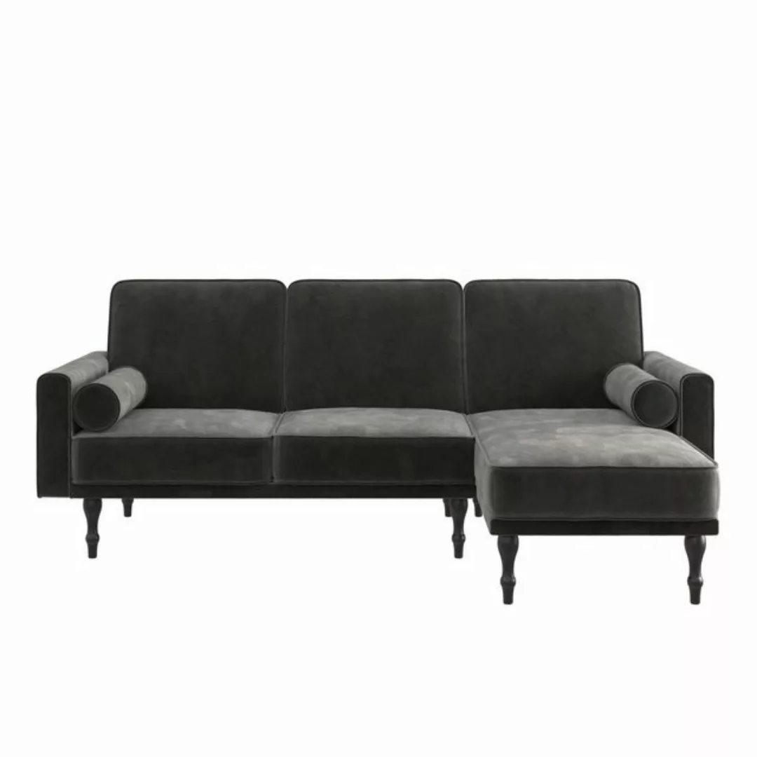 loft24 Ecksofa Edison, Samtbezug, mit 2 Nackenrollen, Breite 211 cm, Schlaf günstig online kaufen