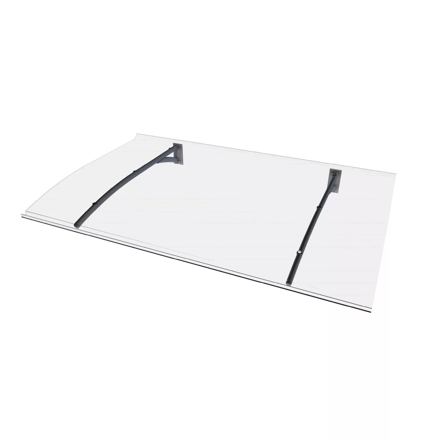 Gutta Vordach PT Secco Anthrazit Klar 150 cm x 90 cm x 22 cm günstig online kaufen