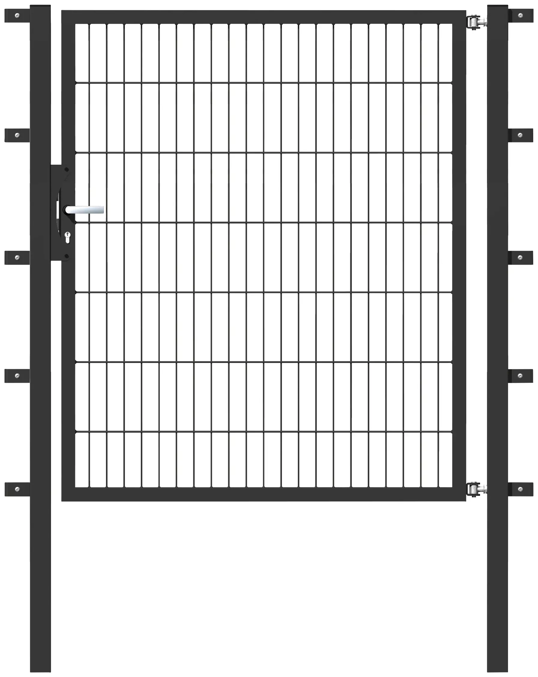 Metallzaun Einzeltor für Doppelstabmatte Anthrazit z. Einbeton. 140 cm x 12 günstig online kaufen