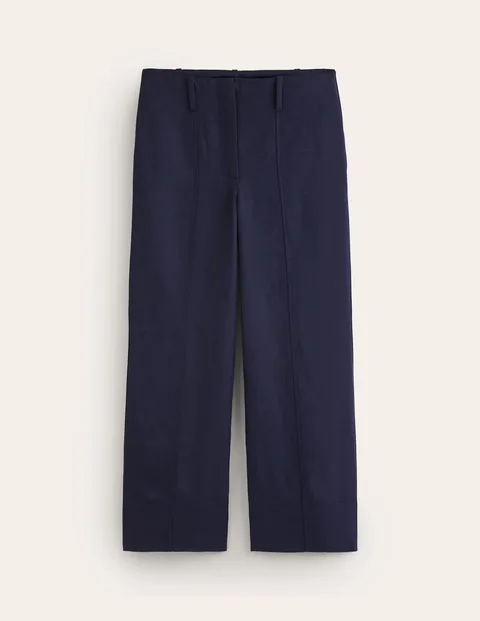 Verkürzte Twill-Hose Damen Boden, Marineblau günstig online kaufen