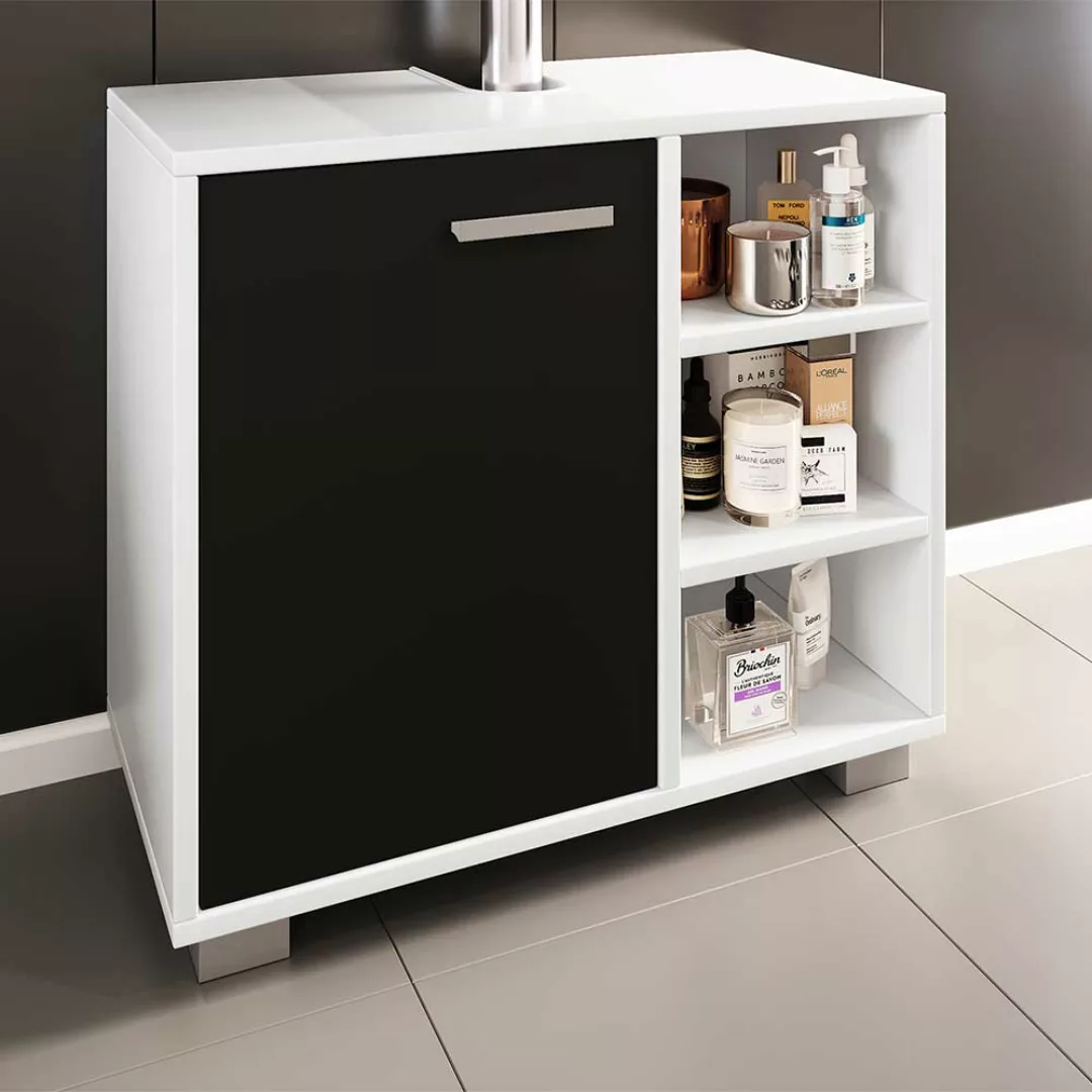 Waschtischkonsole in Schwarz  und Weiß 55 cm hoch - 60 cm breit günstig online kaufen