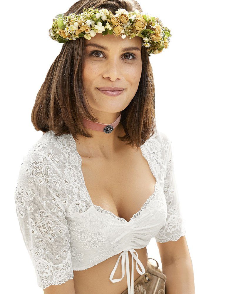 Nina Von C. Dirndlbluse Halbarm Spitzen günstig online kaufen