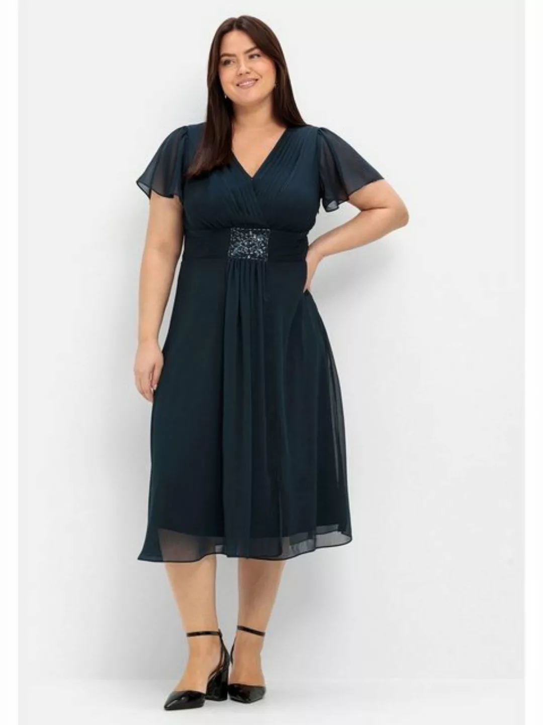 Sheego Abendkleid Große Größen mit Alloverdruck günstig online kaufen