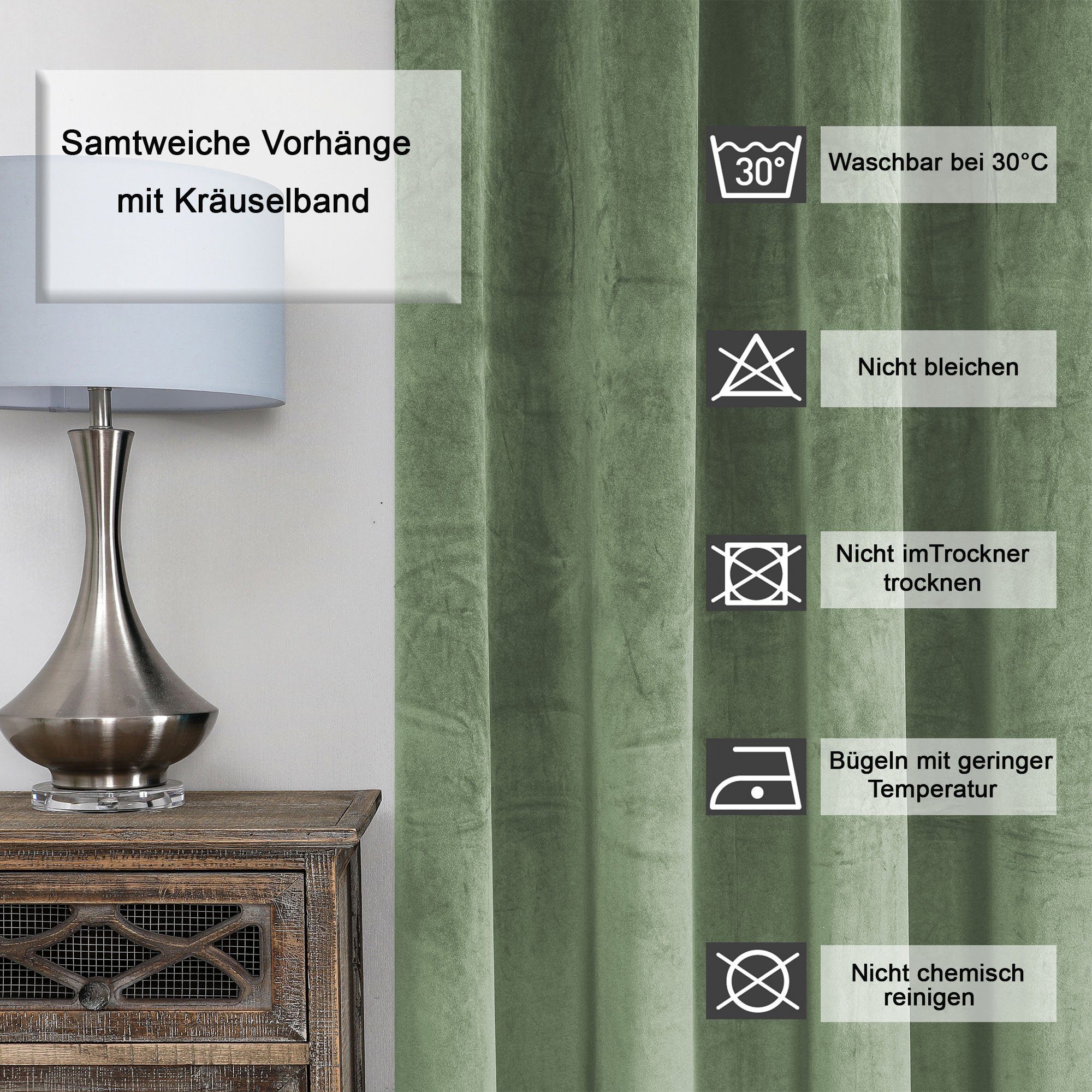 Haus und Deko Gardine Vorhang Kräuselband günstig online kaufen