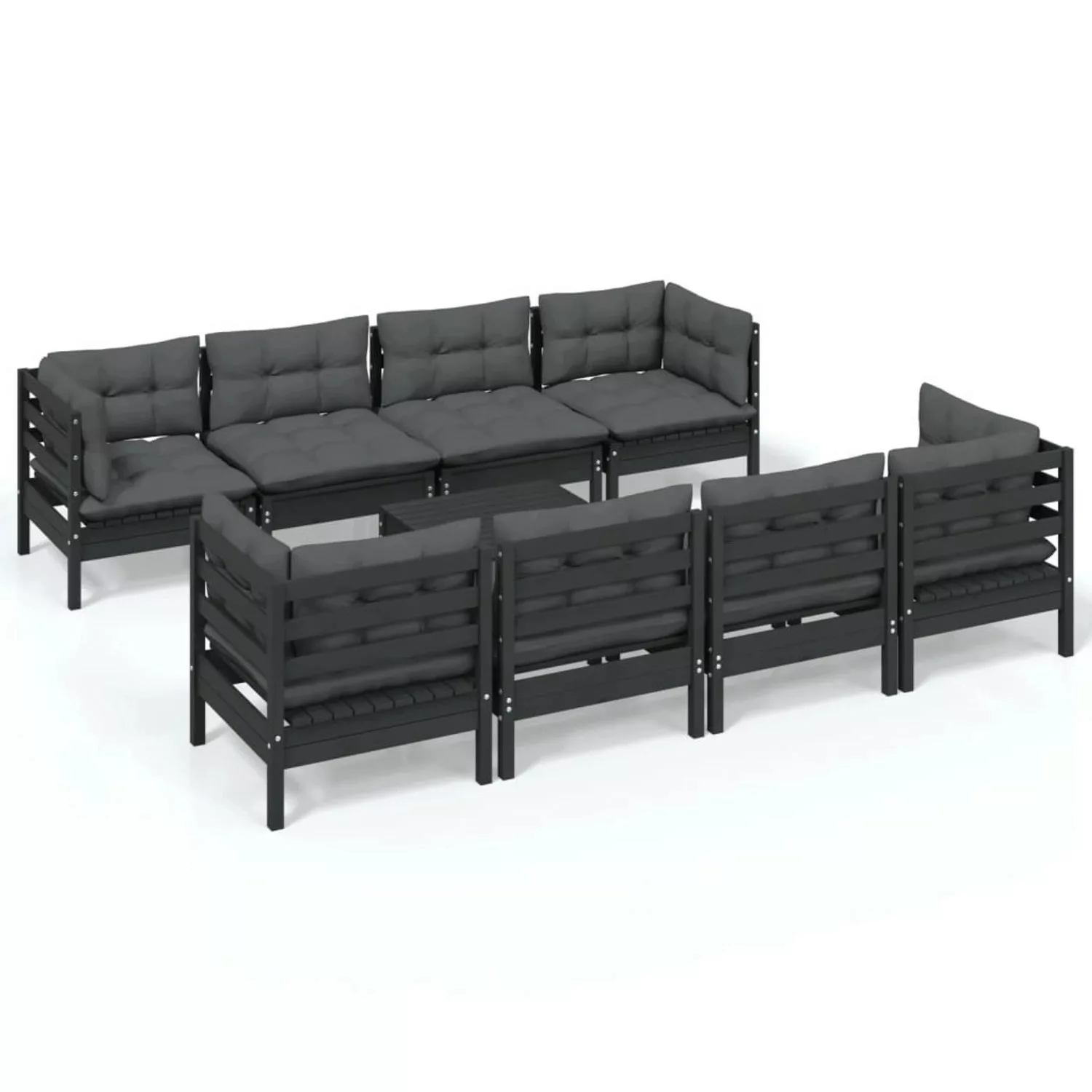 9-tlg. Garten-lounge-set Mit Kissen Kiefer Massivholz günstig online kaufen