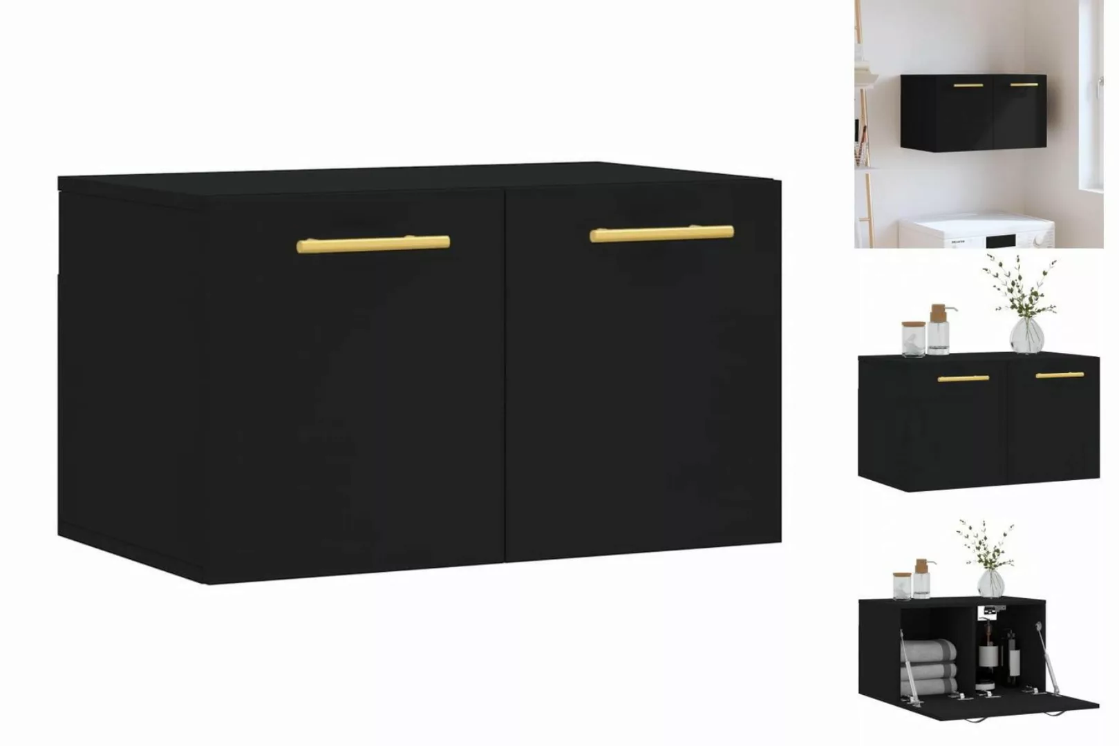 vidaXL Hängeschrank Wandschrank Hängeschrank Aufbewahrung Schwarz 60x36,5x3 günstig online kaufen