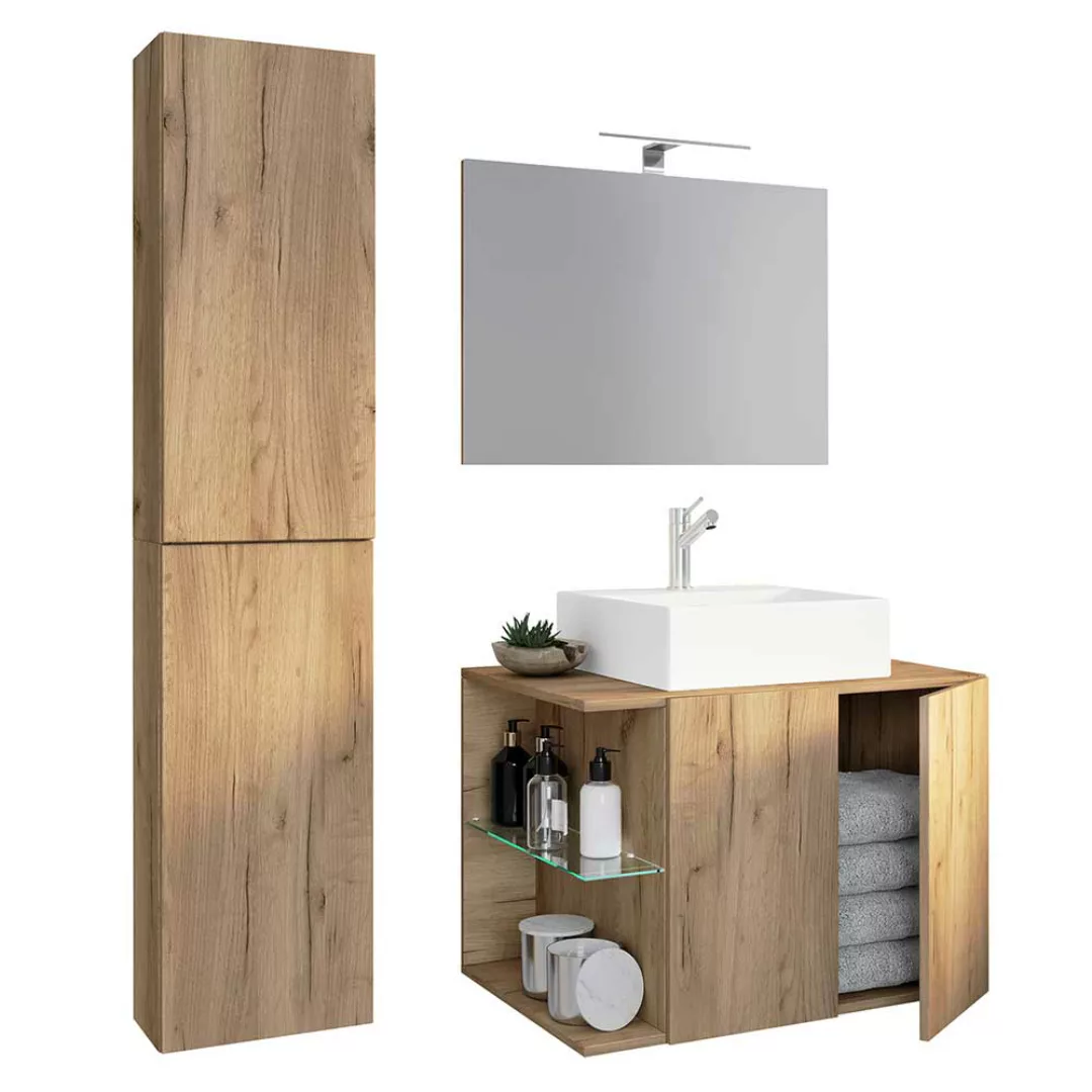 Badezimmermöbel Holzoptik modern für die Wandmontage LED Beleuchtung (dreit günstig online kaufen